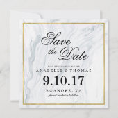 Marmor und Goldhochzeit speichern das Datum Save The Date (Vorderseite)