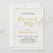 Marmor und Goldrahmen | Modernes Party für die Alt Einladung (Vorderseite)