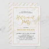 Marmor und Goldrahmen | Modernes Party für die Alt Einladung (Vorne/Hinten)