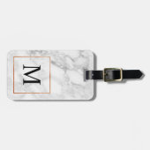 Marmor- und Imitat-Foil-Border-Monogramm-Gepäckmar Gepäckanhänger (Vorderseite horizontal)