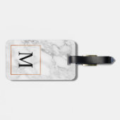Marmor- und Imitat-Foil-Border-Monogramm-Gepäckmar Gepäckanhänger (Rückseite horizontal)