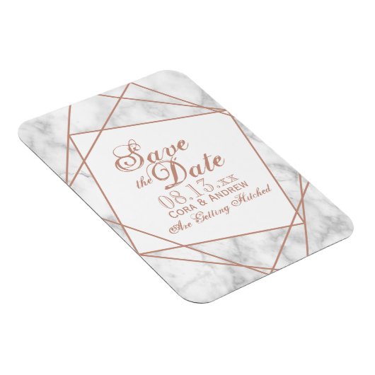 Marmor und Imitat Rose Gold Magnet (Rechte Seite)