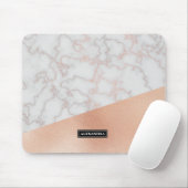Marmor-und Imitat-Rosen-GoldName-Mausunterlage Mousepad (Mit Mouse)