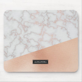 Marmor-und Imitat-Rosen-GoldName-Mausunterlage Mousepad