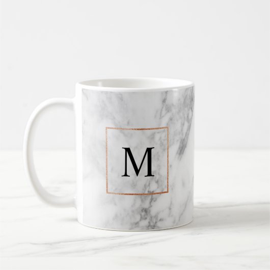 Marmor und Imitate Foil Border Monogram Initial Ta Kaffeetasse (Links)