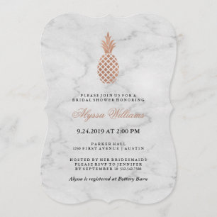 Marmor und Imitate Rose Gold Ananas Brautparty Einladung