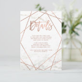 Marmor und Imitate Rose Gold Geometrische Gästedat Begleitkarte (Stehend Vorderseite)