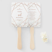 Marmor und Imitate Rose Goldene geometrische Hochz Fächer (Vorne und Hinten)