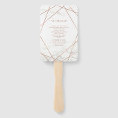 Marmor und Imitate Rose Goldene geometrische Hochz Fächer (Rückseite)