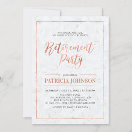 Marmor- und Kupferrahmen | Modernes Party für die  Einladung