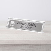 Marmor- und Metalllook-Koch Schreibtischnamensplakette (Vorderseite )