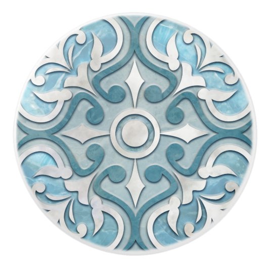 Marmor und Perle Keramikknauf (Vorderseite)