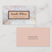Marmor und rosa Design Makeup Artist Salon Glitzer Visitenkarte (Vorne/Hinten)