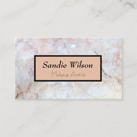 Marmor und rosa Design Makeup Artist Salon Glitzer Visitenkarte (Vorderseite)