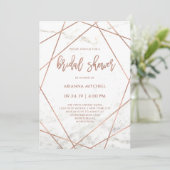 Marmor und Rose Geometrisches Brautparty Einladung (Stehend Vorderseite)