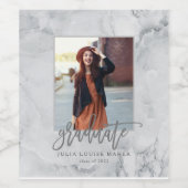 Marmor und Rose Gold Abschluss Weinetikett (Einzelnes Label)