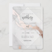 MARMOR UND ROSE GOLD EFFECT WEDING INVITATION EINLADUNG (Vorderseite)