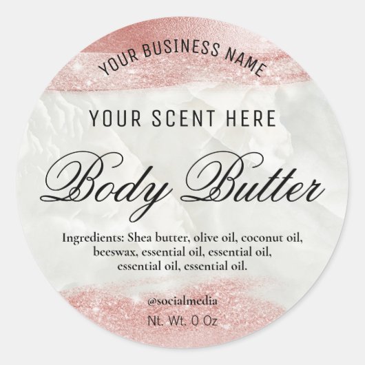 Marmor- und Rose-Gold-Etiketten Runder Aufkleber (Vorderseite)