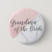 Marmor und Rose Gold Glitzer Großmutter der Braut Button (Vorderseite)