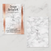 Marmor und Rose Gold Kunsthandwerkskarte Visitenkarte (Vorne/Hinten)
