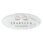Marmor und Rose Gold Lashes & Brows | Ästhetikerin Namenschild (Vorderseite)
