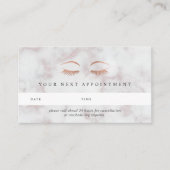 Marmor und Rose Gold Lashes & Brows Terminkarte (Vorderseite)