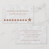 Marmor und Rose Gold Loyalty Business Punch Card Treuekarte (Vorne/Hinten)