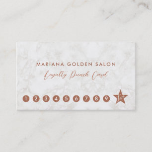 Marmor und Rose Gold Loyalty Business Punch Card Treuekarte