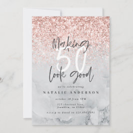 Marmor und Rose Gold moderne 50. Geburtstagsparty