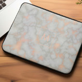 Marmor und Rose Gold Monogramm Laptopschutzhülle