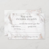 Marmor und Rose Gold Response RSVP Karte (Vorne/Hinten)