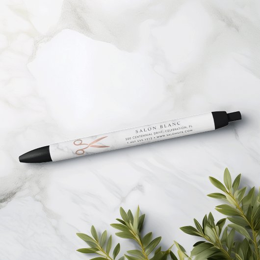 Marmor- und Rose-Gold-Scheren | Friseursalon Kugelschreiber