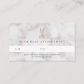 Marmor- und Rose-Gold-Scheren | Friseursalon Terminkarte (Vorderseite)