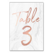 Marmor und Rose Gold Script | TISCHNUMMER 3 (Rückseite)
