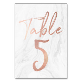 Marmor und Rose Gold Script | TISCHNUMMER 5