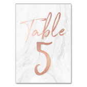 Marmor und Rose Gold Script | TISCHNUMMER 5 (Rückseite)