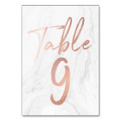 Marmor und Rose Gold Script | TISCHNUMMER 9 (Rückseite)