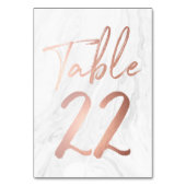 Marmor und Rose Gold Script | Tischnummer Card 22 (Rückseite)