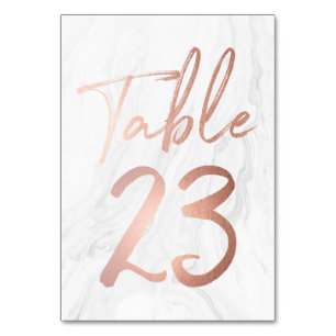 Marmor und Rose Gold Script   Tischnummer Card 23