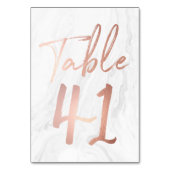 Marmor und Rose Gold Script | Tischnummer Card 41 (Rückseite)