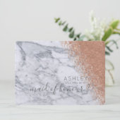 Marmor und Rose Gold werden Sie meine Trauzeugin s Einladung (Stehend Vorderseite)