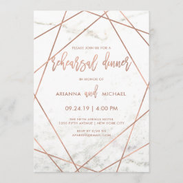 Marmor und Rose Goldene geometrische Probe Abendes Einladung