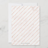 Marmor- und Rose-Goldrahmen | Modernes Party für d Einladung (Rückseite)