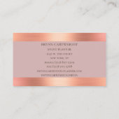 Marmor und Rose Goldschimmer Moderne Eleganz Visitenkarte (Rückseite)