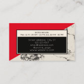 Marmor und rote, diagonal gespaltene Visitenkarte (Rückseite)