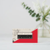 Marmor und rote, diagonal gespaltene Visitenkarte (Stehend Vorderseite)