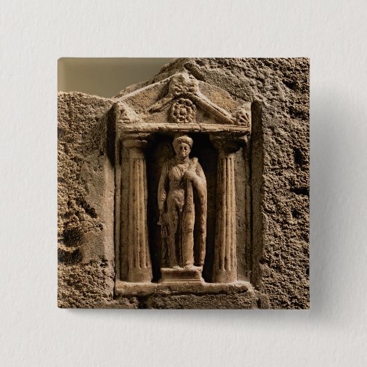 Marmor und Sandstein votive Stele mit weiblichem Button (Vorderseite)