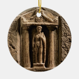 Marmor und Sandstein votive Stele mit weiblichem Keramikornament