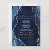 Marmor und Silver Agate Abendessen Probe Einladung (Vorderseite)