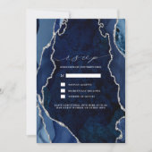 Marmor und Silver Agate Wedding RSVP Einladung (Vorderseite)